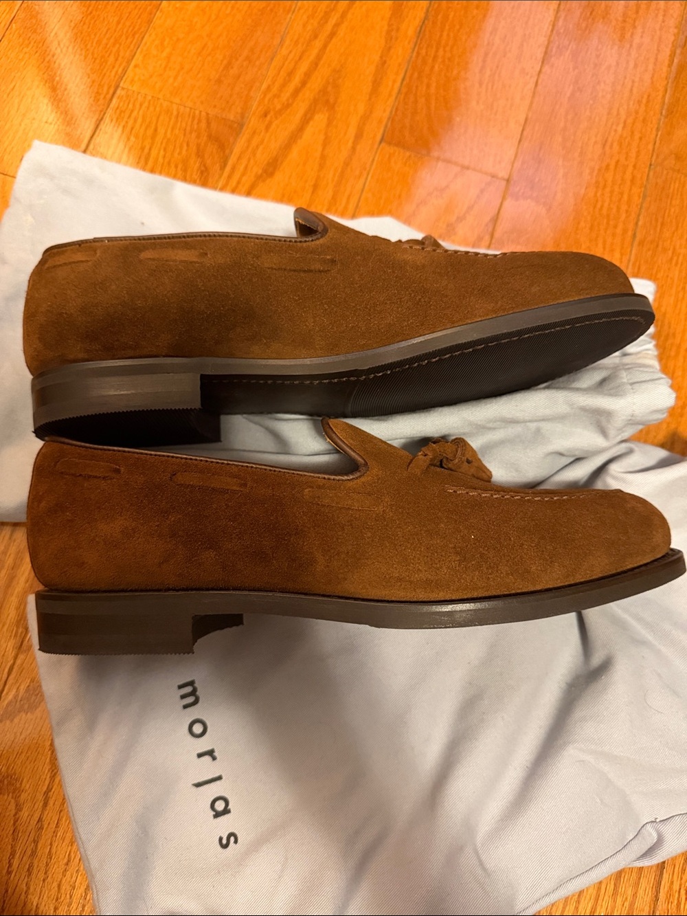 Morjas Brown Suede Tassel Loafer with Rubber Sole - UK 8/US 9 - Picture 5 of 7